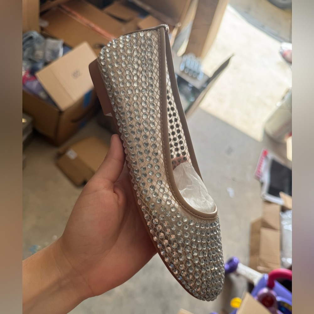 Elegant Silver Studded Women's Flats